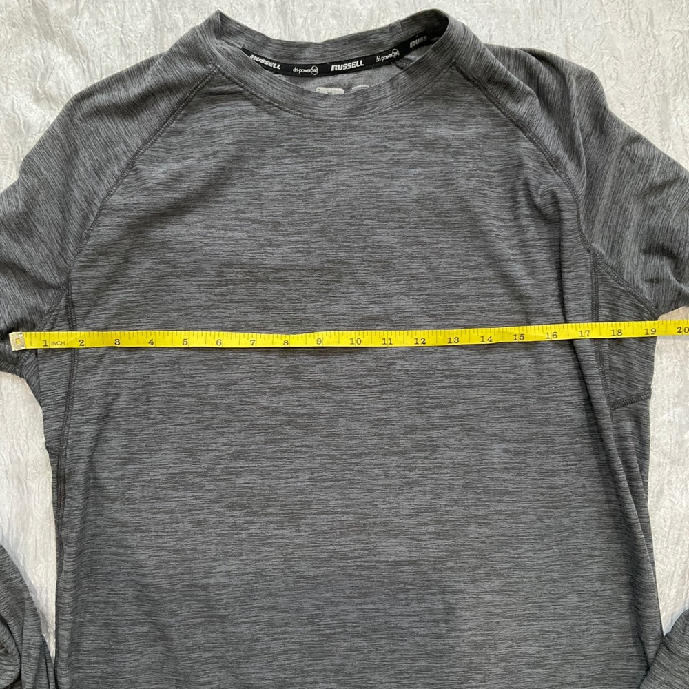 Russell Athletic Mens Dri-Power 360 Training Fit Long Sleeve Shirt Gray M Hiking - Picture 6 of 10